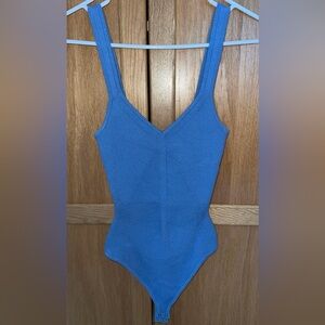 Abercrombie & Fitch Blue V-Neck Tank Bodysuit